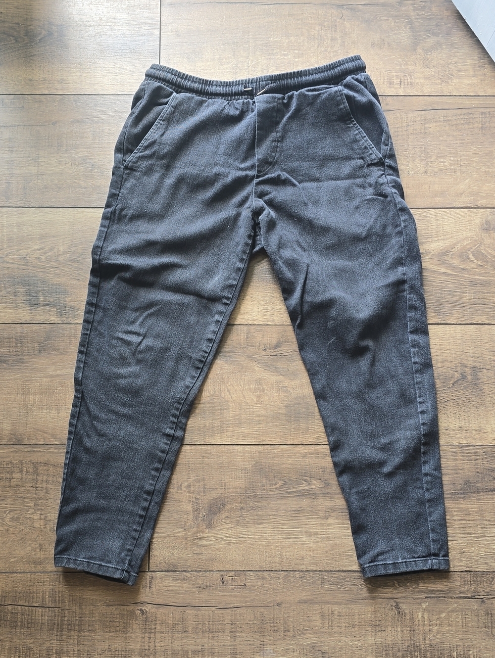 ONLY & SONS Men's Dark Gray Elastic-Waist Joggers